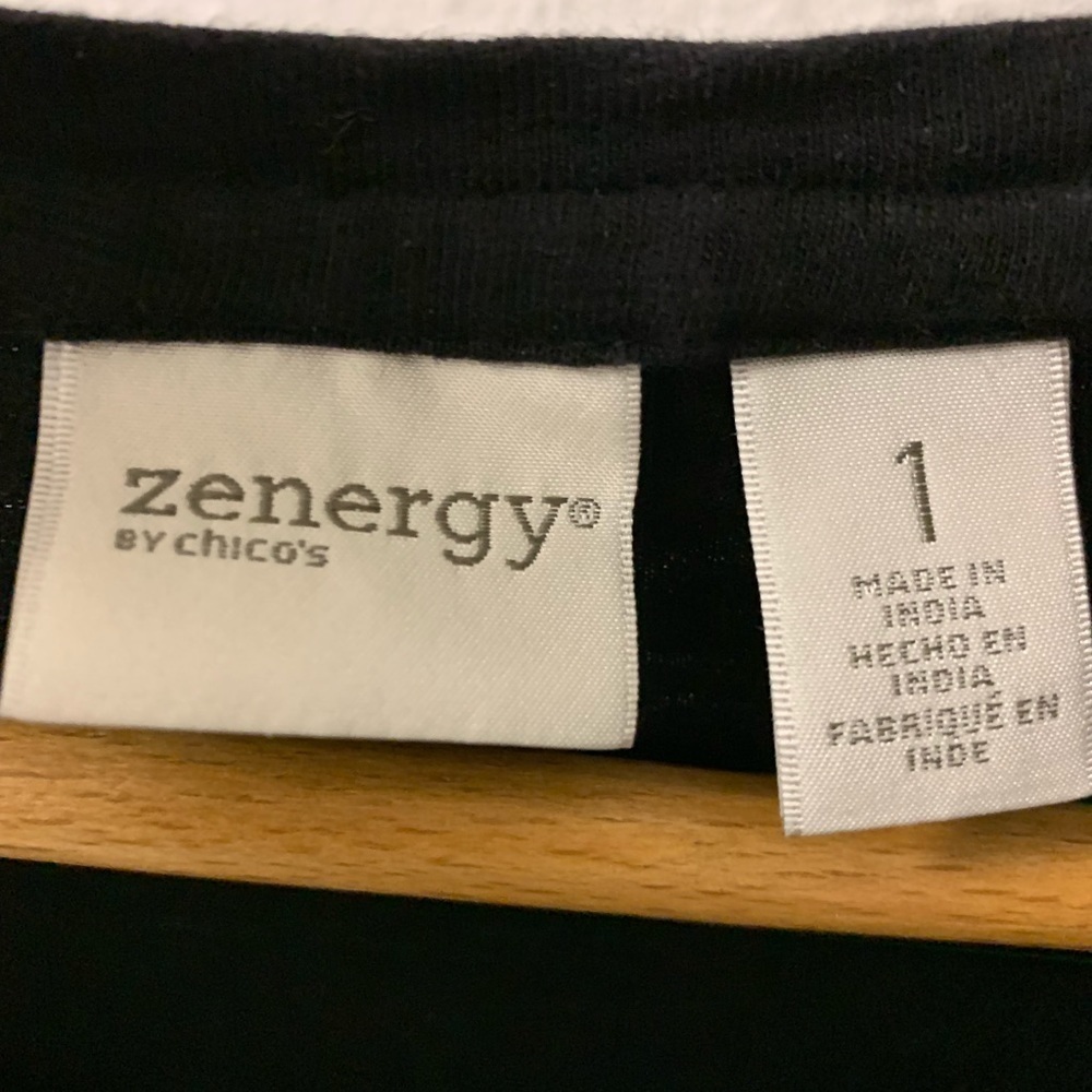 Chico"s black Zenergy long sleeve tee shirt. SZ 1. - Picture 3 of 6